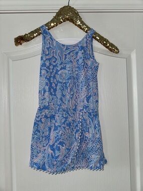Lilly Pulitzer girls blue romper dress